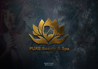 Pure Beauty & Spa Logo branding design graphic design illustration logo typography vector