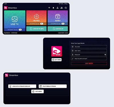 StreamBox - IPTV Player (Android Mobile, Tablets, TV, BOX) andr android android ui box branding codecanyon design illustration iptv logo nemosofts streambox ui