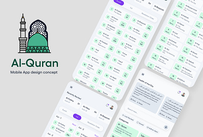 Al-Quran— mobile App design concept al quran app app app design branding creative creative design design figma islamic mobile app muslims quran ui uiux ux