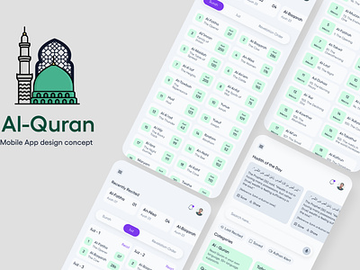 Al-Quran— mobile App design concept al quran app app app design branding creative creative design design figma islamic mobile app muslims quran ui uiux ux