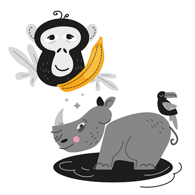 animals animals character design graphic graphic design illustration jungle