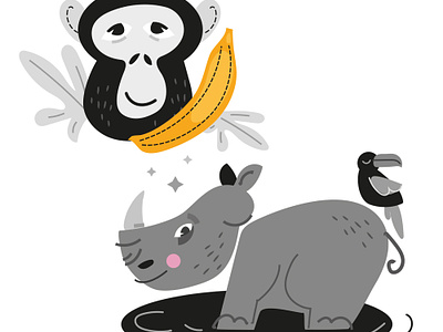 animals animals character design graphic graphic design illustration jungle