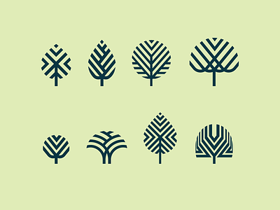 Trees & leaves forest icon identity illustration leaf leaves line lineout logo nature tree visual