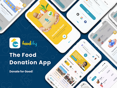 Foodify - A Food Donation App app branding design donation food foodify graphic design illustration logo mobile typography ui ux vector wishtree wishtreetech