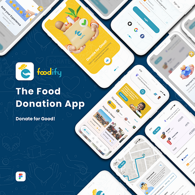 Foodify - A Food Donation App app branding design donation food foodify graphic design illustration logo mobile typography ui ux vector wishtree wishtreetech
