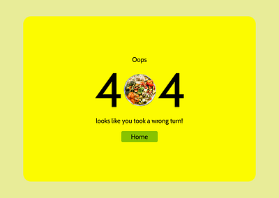 Error Page #Day8 dailyui day8 error page food website ui ux design visual design webdesign