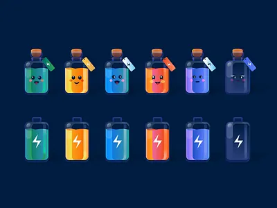 Potion & energy battery illustration battery energy game icon illustration potion