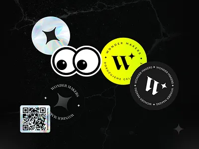 Wonder Makers rebrand agency brand brandbook design digital gradient graphic logo stickres