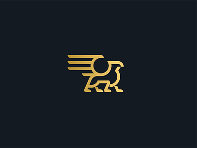 Griffin bank bold branding coat of arms eagle finance geometry gold graphic design line art lion logo minimalist modern heraldry mythical protection strong trust ui wings