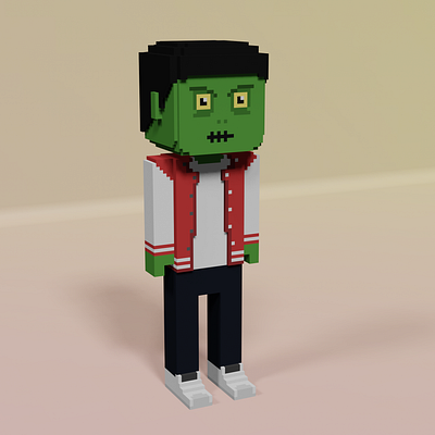 Voxel zombie voxel art zombie