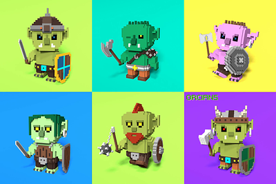 Voxel Orgs collection 3d collection game art graphic design magicavoxel org troll voxel art