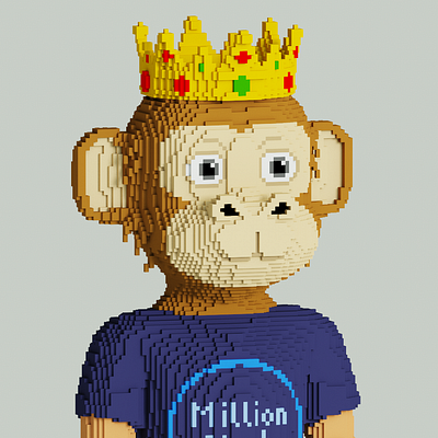 Voxel monkey, bull, pig, robot and sloth bull monkey voxel art