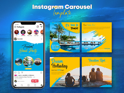 Tour & Travel Instagram carousel template advertisement advertising branding carousel post carousel template design graphic design instagram carousel instagram flyer instagram post social banner social media banner social media pack social media post template tour travel travel banner travel post