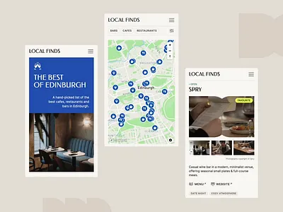 localfinds.co.uk mobile view edinburgh food map mobile restaurant