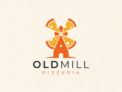 Old Mill /pizzeria/ logo mill old pizza pizzeria