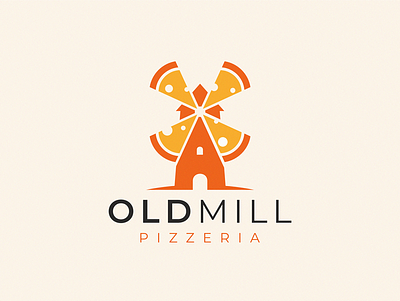 Old Mill /pizzeria/ logo mill old pizza pizzeria