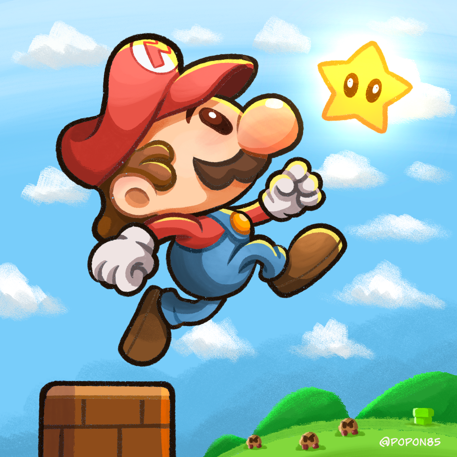 Super Mario Bros cartoon character character design digital art drawing illustration mario bros super mario