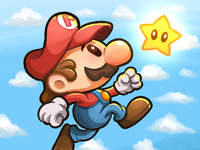 Super Mario Bros cartoon character character design digital art drawing illustration mario bros super mario
