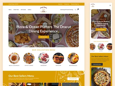 Redesigning the Landing Page for Dracut House of Pizza & Seafood adobe b2b branding clean design desktop eat ecommerce figma graphic design homepage landing page mobile orange photo pizza saas seafood shopify