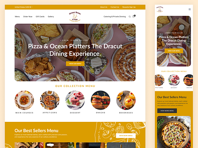 Redesigning the Landing Page for Dracut House of Pizza & Seafood adobe b2b branding clean design desktop eat ecommerce figma graphic design homepage landing page mobile orange photo pizza saas seafood shopify