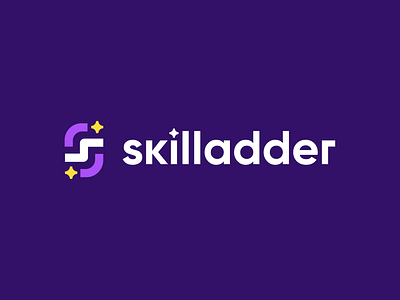 Skilladder abstract bold branding dream education finance fintech friendly fun ladder letter logo money payment s school skill star step technology