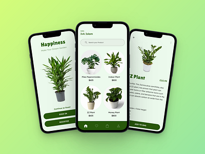 Plant eCommerce App app design ecommerce graphic design inspiration israt mobile app plant app typography ui ux