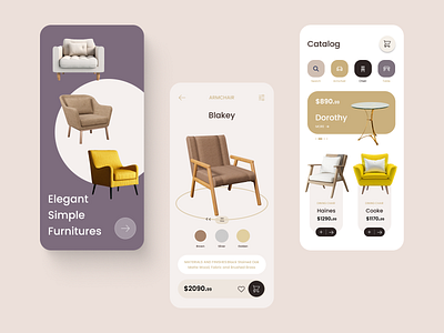 Furniture store - App design adobe xd app design chair design figma furniture furniture app furniture store ui user experience user interface