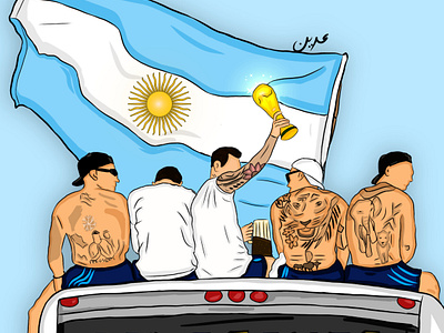 campeon del mundo argentina art digitalart fifaworldcup football footballillustration messi