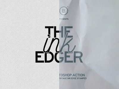 The Ink Edger - One Click action design distress edge graphic design grunge illustration ink paper photoshop psd stamp vintage
