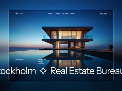Estato. Framer template agency animated architecture framer minimal property real estate website