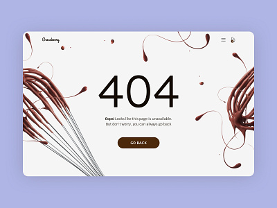 404 Page Design for Chocolate Shop 404 page chocolate concept uxui design webdesign
