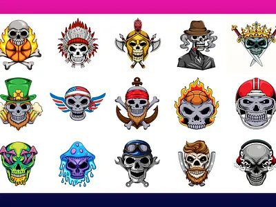 Skull Mascot character cool ghost halloween mascot skull t shirt tattoo vector