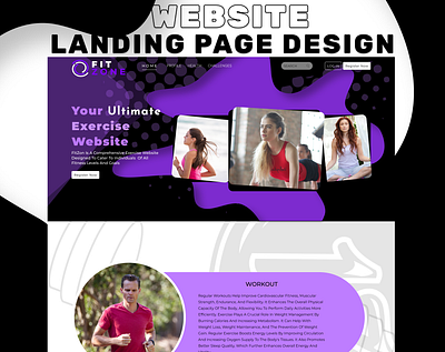 Exercise Landing Page Design branding design graphic design landing page design logo ui ux webpage design website design