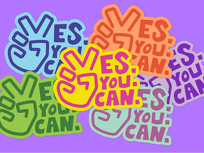 Yes. you. can. branding bright colorful design inspiration stickers