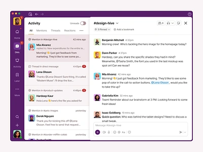 Slack messenger redesign concept messenger redesign slack ui