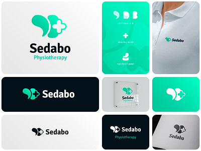 Sedabo Physiotherapy Logo clean doctor geometric healing health health care healthcare joint joints logo medical medical care medicine physio physiotherapy plus sdb teal