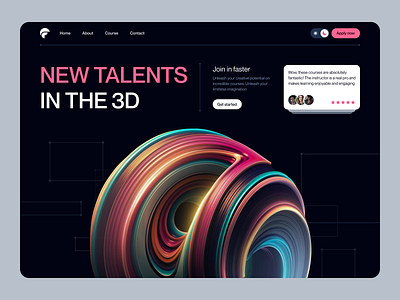 Forte3D Homepage design for the website 3d 3d element colorfull dark theme dashboard design digital product digital project inspo interface learning product project service study ui ux web webdesign