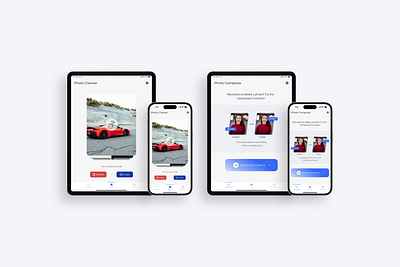 Photo Cleaner & Compress / iOS App Design app app design appdesign branding design figma ios ios app design mobile app photo app responsive design ui uiux user research ux ux design