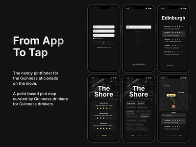 From App to Tap black branding design graphic design interface iphone map minimal mobile product type ui