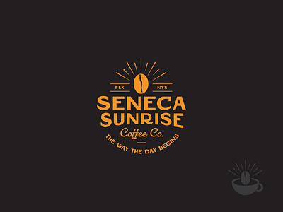 Seneca Sunrise Coffee Co. bean branding coffee coffee bean graphic design logo mug new york sunrise