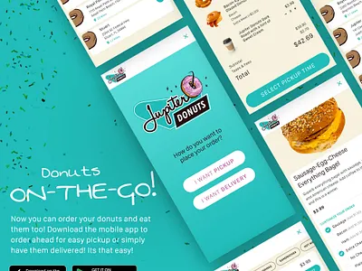 Jupiter Donuts Mobile app brand branding design donut donuts homepage illustration mobile ui web website