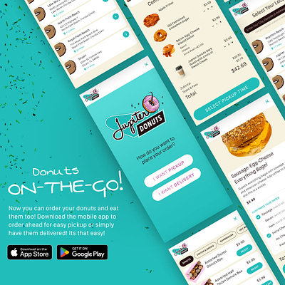 Jupiter Donuts Mobile app brand branding design donut donuts homepage illustration mobile ui web website