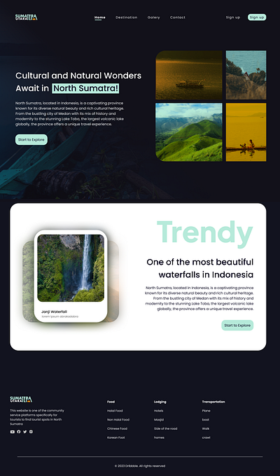 Tourist Website Design, Booking Web, landing page branding event graphic design indonesia tourist web travel ui