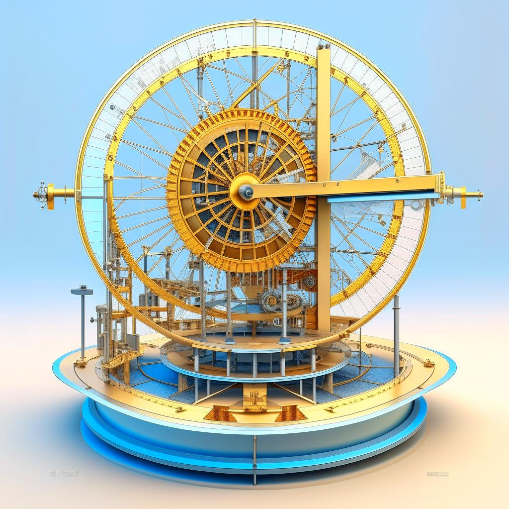 Detailed Infographic drawing of perpetual motion machine by Jack Conev ...