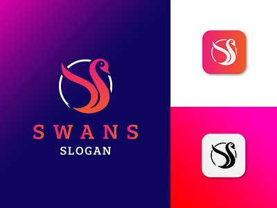 Swans Logo branding design graphic design illustration logo logo branding logo design logo desing swan swan icon swan logo swans swans icon swans logo ui vector