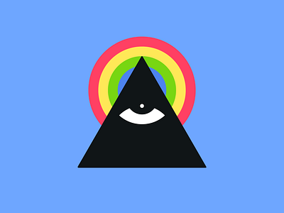 My first personal logo all seeing eye app branding design eye graphic design illustration logo rainbow triangle typography vector