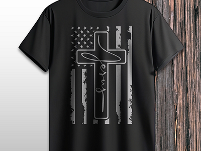 Christian American Patriot T-shirt american flag christian t shirt design fashiondesign graphic design illustration t shirt typography vector