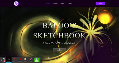 Artist Website / Baloo's Sketchbook artiswebsite figma parallax ui uidesign uiux web