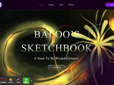 Artist Website / Baloo's Sketchbook artiswebsite figma parallax ui uidesign uiux web
