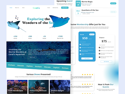 Coral's | Aquariums Website🐳 branding design graphic design landing page ui